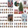 Weihnachts-Adventskalender mit 24 Acryl-Hahn-Dekorationen für die Feiertage