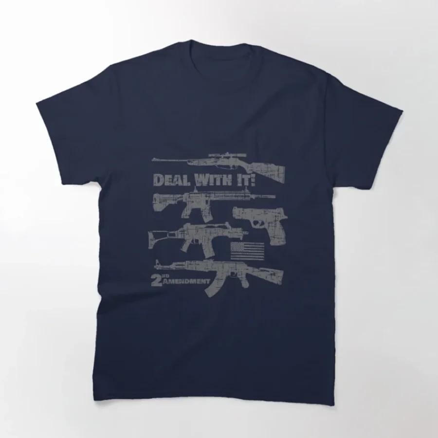 Deal with It 2nd Amendment TShirt 100 Cotton ONeck Summer Short Sleeve Casual Mens Tshirt Size S3XL