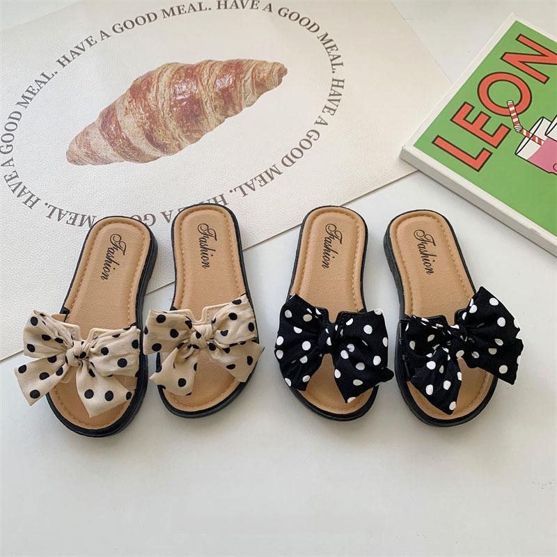 Girls' Summer Bow Sandals - Non-Slip, Soft Bottom Casual Slippers