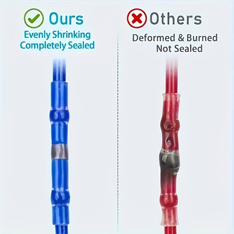 Solder Seal Heat Shrink Waterproof Butt Wire Connectors Terminals Electrical Copper with A Soldering Sleeve Bullet Connector