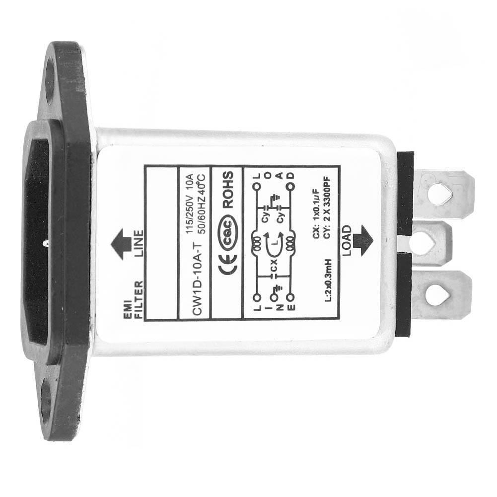 Filter High Quality IEC320 C14 Male Socket Electronic Components 10A CW1D10A T