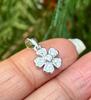 925 Sterling Silver Cz FLOWER FLORAL Charm Pendant, High Polish, Simple Design Elegant, Minimal Minimalistic Jewelry, Charm Pendant, 1.21 Gm