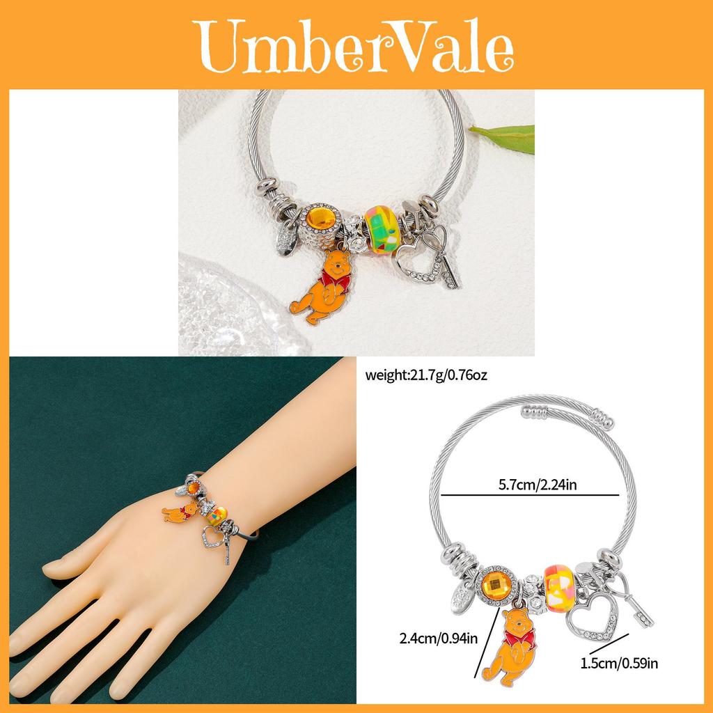 Winnie Puuh Cartoon Charms Armband mit galvanisch verzinkter Zinklegierung für Geschenk und Reise Souvenir