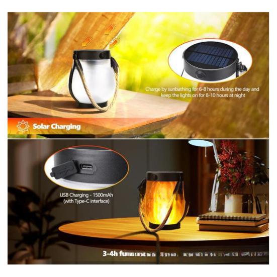 LED lampa s blikajícím plamenem Automatické zapínání/vypínání Venkovní vodotěsná lucerna pro venkovní krajinu Veranda Zahrada Patio Trávník Paluba Dekor