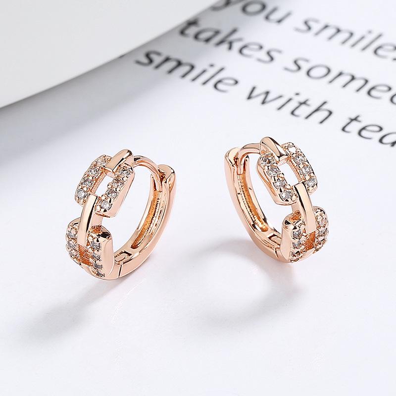 

Minimalist Geometric Chain Hoop Earrings For Women Chic Unique Design Versatile Ear Rings Simple Elegant Jewelry
