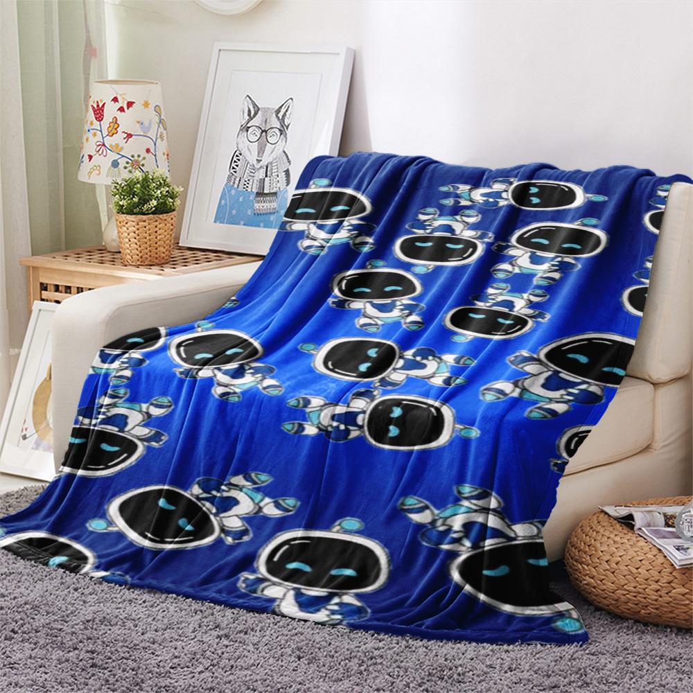 1PC ASTRO BOT Patterned Flannel Blanket Suitable For All Seasons for Home Decor Warmth and Comfort Gifts Holiday Present