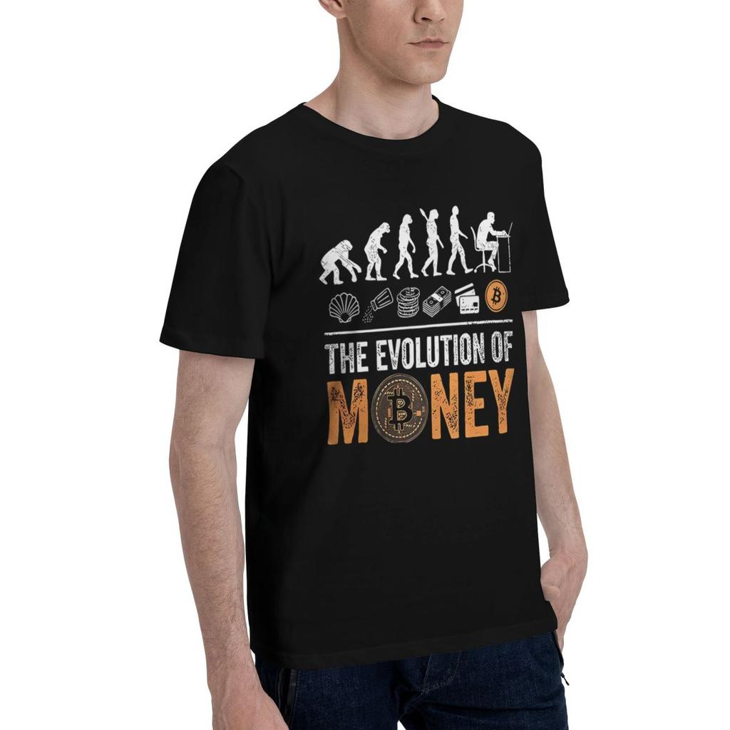 Bitcoin Evolution 100 Cotton Casual Breathable Confortable Vintage Mens Clothing Brands Men TShirt