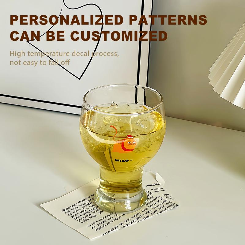 Korean Style Cute Cat Special-shaped Glass Transparent Water Glass Beer Cup Coffee Cup Milk Drinking Mug Juice Barware