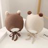 Soft Material Earflap Beanie Pom-pom Design Winter Hat Cute Knit Cap  For Girls