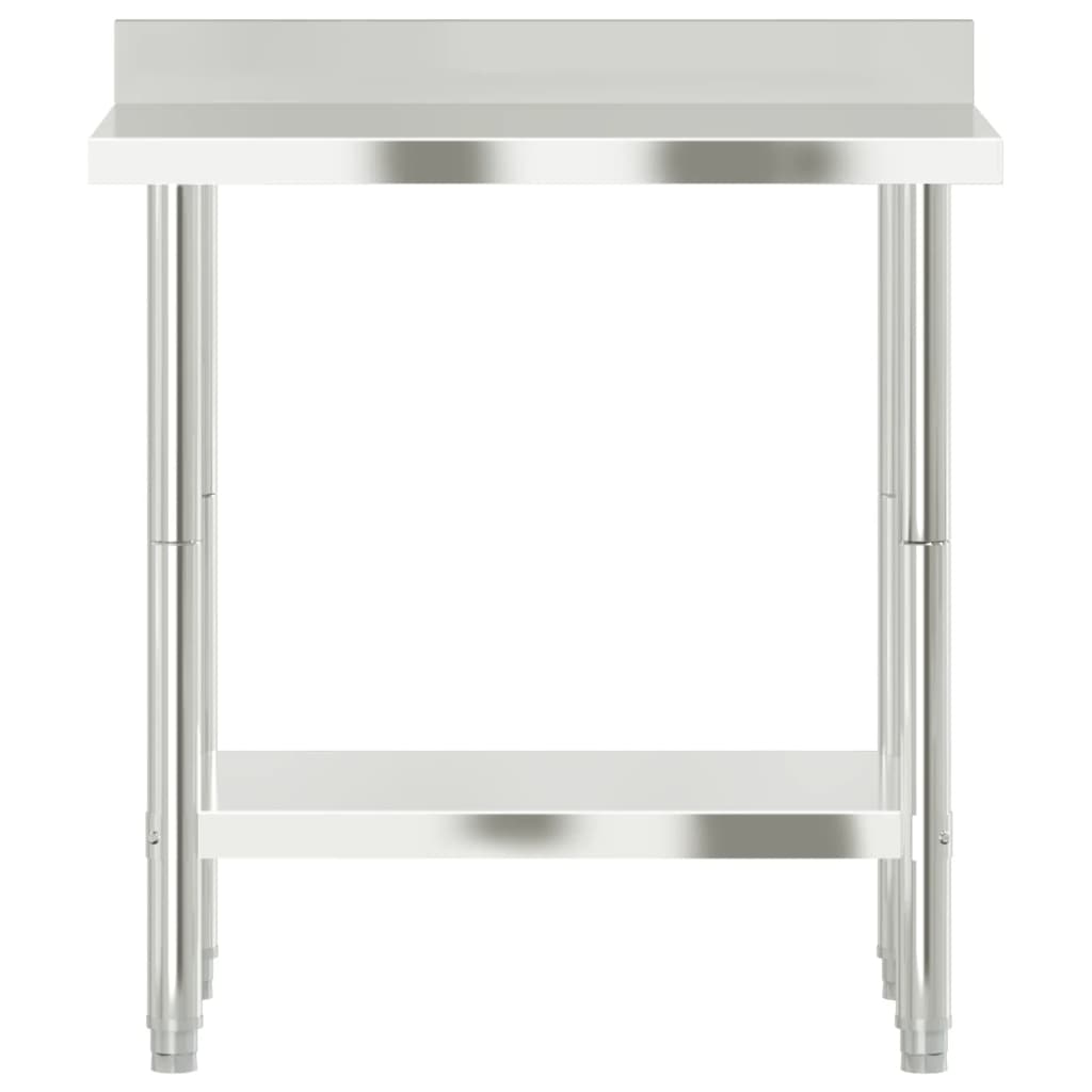 Vidaxl Kuchenny Stół Roboczy Z Rantem, 82,5X55X93 Cm, Stal Nierdzewna