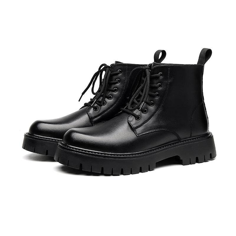 Botas Martin para hombre estilo británico de alta gama botas negras para hombre de media caña botas para hombre de moda zapatos de caña alta para chico 2115-R