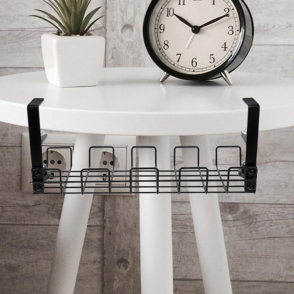 Wire Basket Shelf Under Table Storage Rack Wire Desk Cable Under Management Tray Cord Organizer Rack Wire Cable Shelf Basket