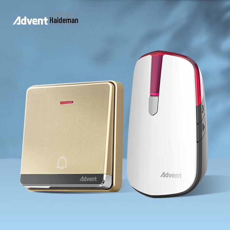 Advent F86-681PR-GLD Self-Powered Wireless Doorbell 86 Large Panel, Self-Powered, One Button One Chime