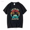 Leveled Up To Auntie T Shirt GifT Best Promoted Xmas Aunt Pregnancy Announcement New Long or Short Sleeves Vintage Washed