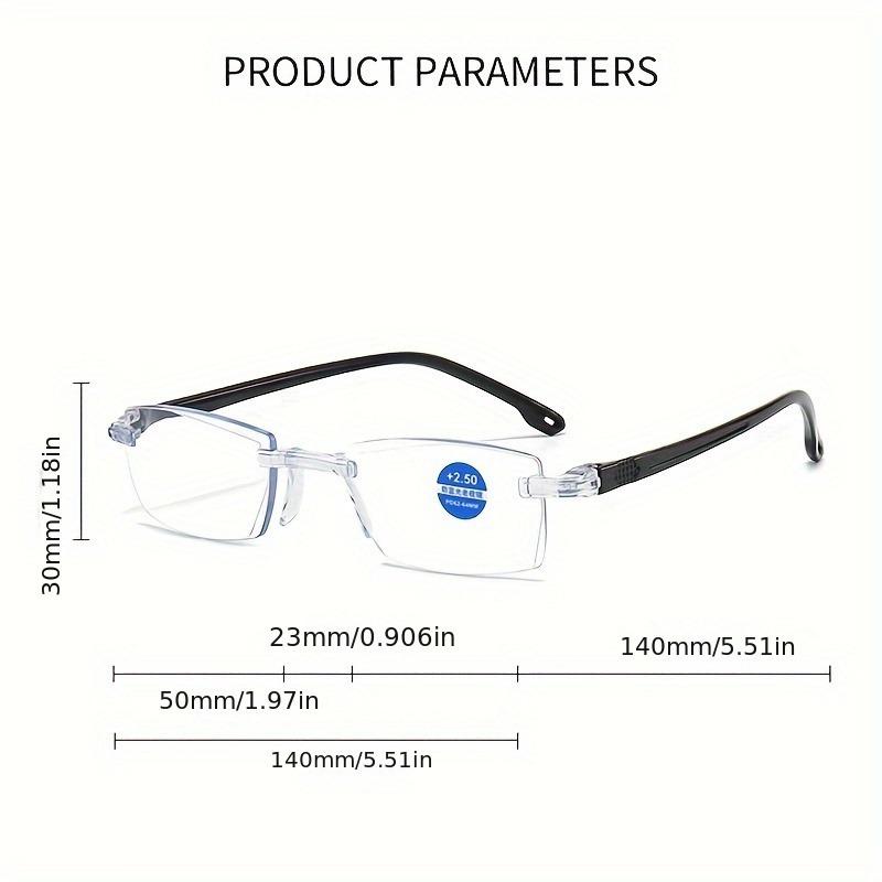 6pcs Ultra-Light Rimless Reading Glasses for Men & Women - HD Presbyopic Readers