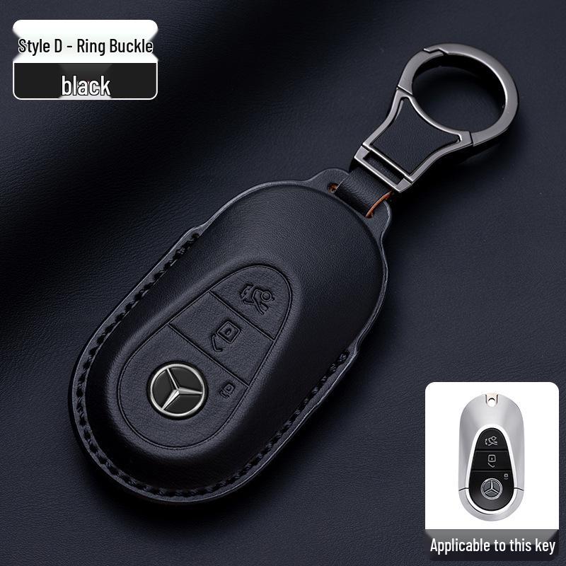 Mercedes-Benz Original Color Nappa Leather Key Case for GLE, GLAC200L, C260L, E300L, E-Class, S-Class, and C-Class.