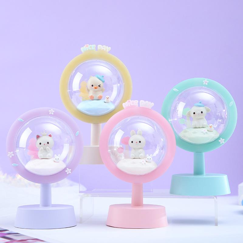 Student Desk USB Touch Night Light - Eye Protection, Cute Pet Design, Milk Star Light, Rechargeable Bedside Lamp