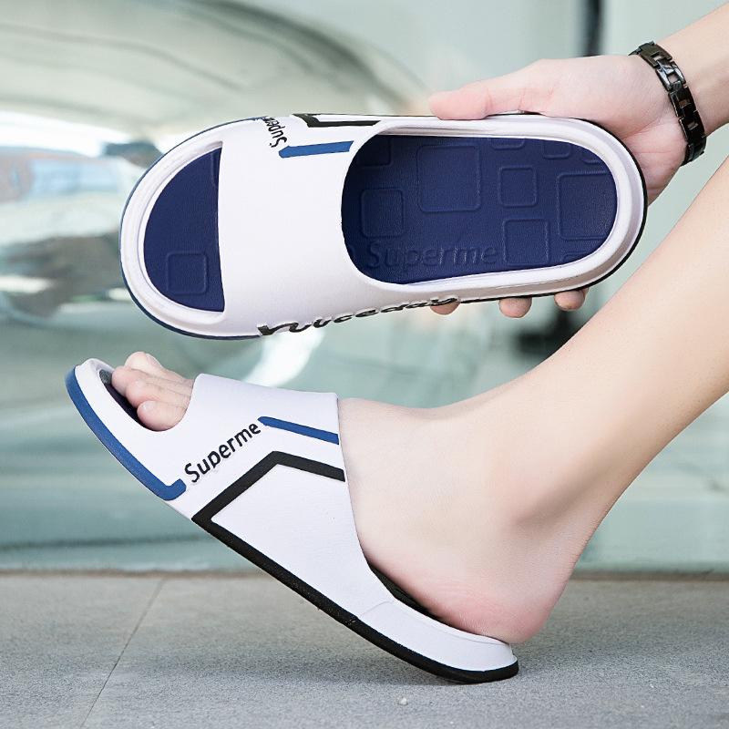 Summer men's slippers fashion trend outer wear one-word indoor non-slip sandals men's home shoes
