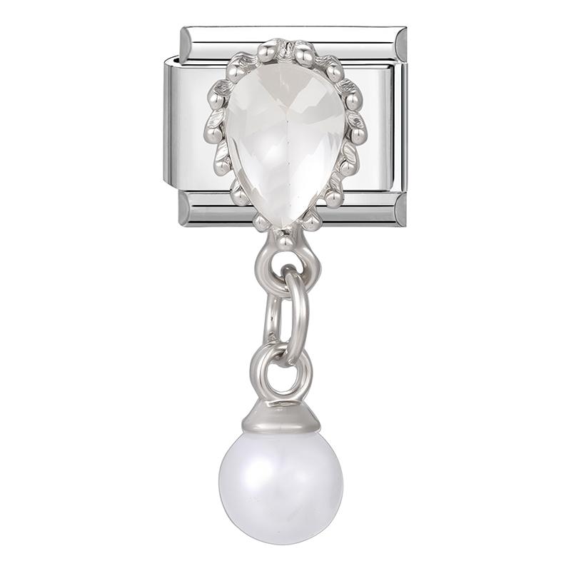 Women Zircon Heart Butterfly Moon Star Bow Pearl Pendant Italian Charm Links Fit 9mm Stainless Steel Bracelet DIY Making Gifts