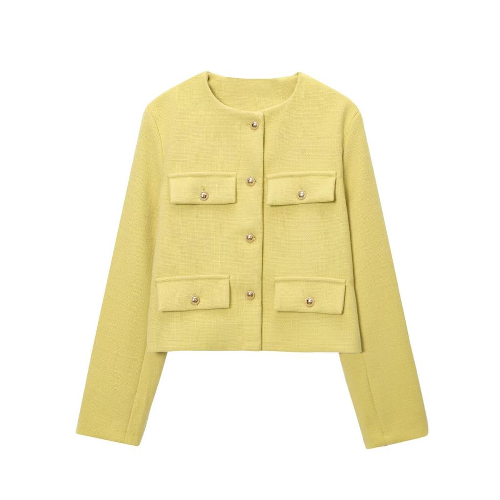 DAFIFY Women's Fashion Casual Solid Color Print Autumn Winter Long Sleeve O-Neck Jackets & Coats