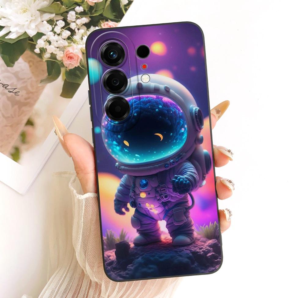 Hülle Für Tecno Camon 50 4G Cover CN5 Luxus Mode Blumen Kawaii Niedlich Bemalt Stoßfest Silikonhülle Für Techno Camon 50 4G