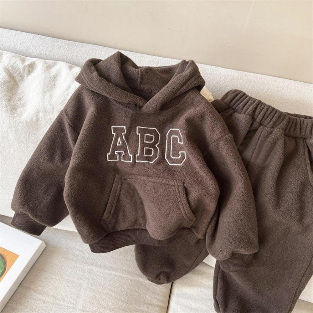 Children's Sweatshirt Set 3-8Y Autumn/Winter Fleece-Lined Sports Casual Set Boys' Girls' Sweatshirts Children's Hoodies