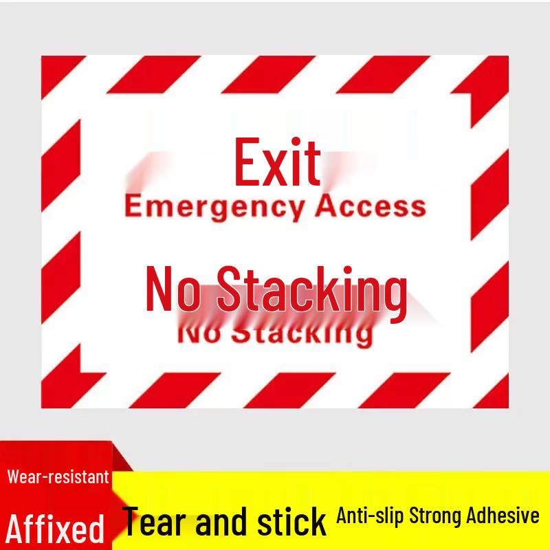 Frosted Fire Safety Signs - No Stacking in Passage (15-Pack)