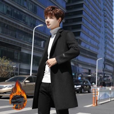 Men's Jacket Winter Solid Color Thickened Warm Casual Coat Medium-length Jacket Loose Large Size Jacket