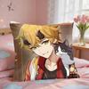 Thoma Genshin Impact Cushion Cover Square Short Plush Pillow Case Living Room Sofa Home Decor Funda X