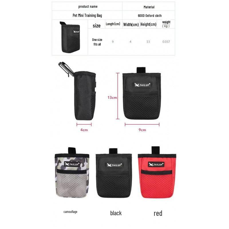 

Портативная поясная сумка для дрессировки собак с сумкой для лакомств 9x4x13 cm чёрный