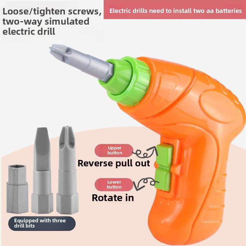 Kids Building Blocks Set Electric Drill Assembly Screw Toy Puzzle Multifunctional Educational STEM Toys for Boys Girls Birthday