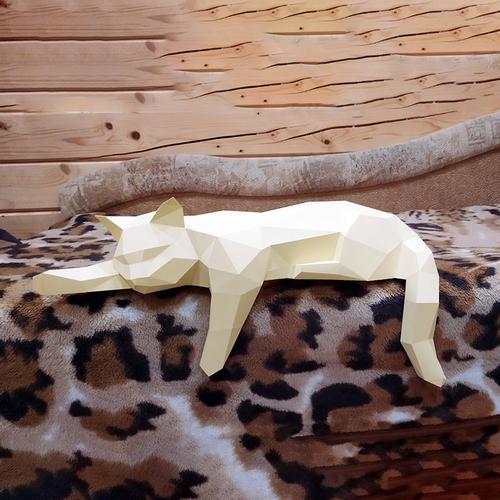 

Modern Handmade Origami DIY Three-dimensional Animal Desktop Decoration Geometric Folding Cat Crafts Home Decoration Accessories