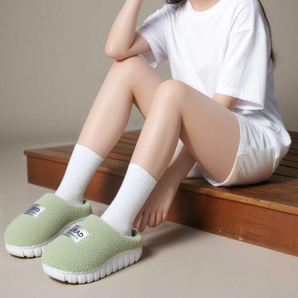 Cotton slippers home autumn and winter couple warm plush shoes indoor household cotton mop thick-soled non-slip wool slippers