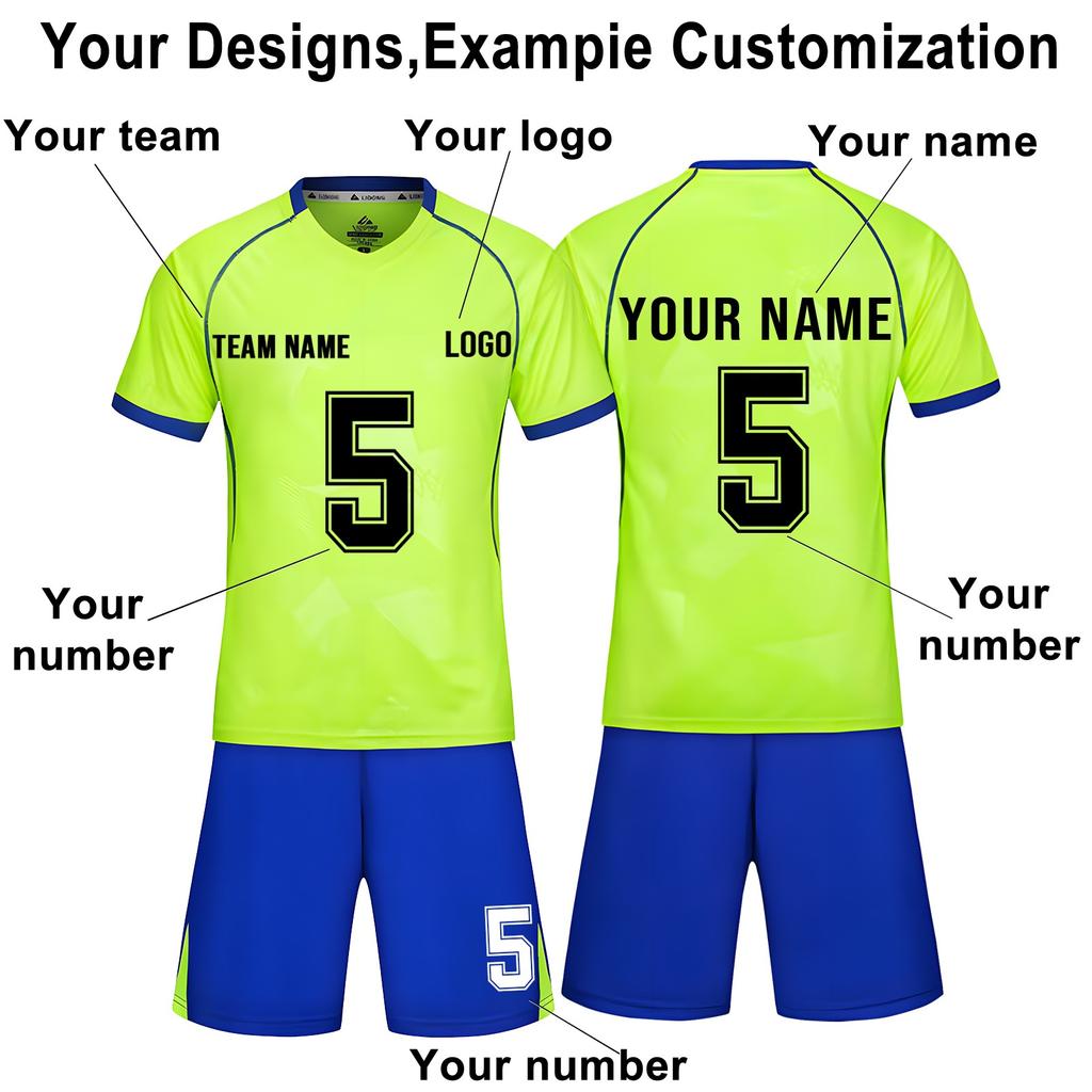 Men's Soccer Jersey Set Quick Dry Athletic Uniforms with Shorts and Socks for Training and Competition