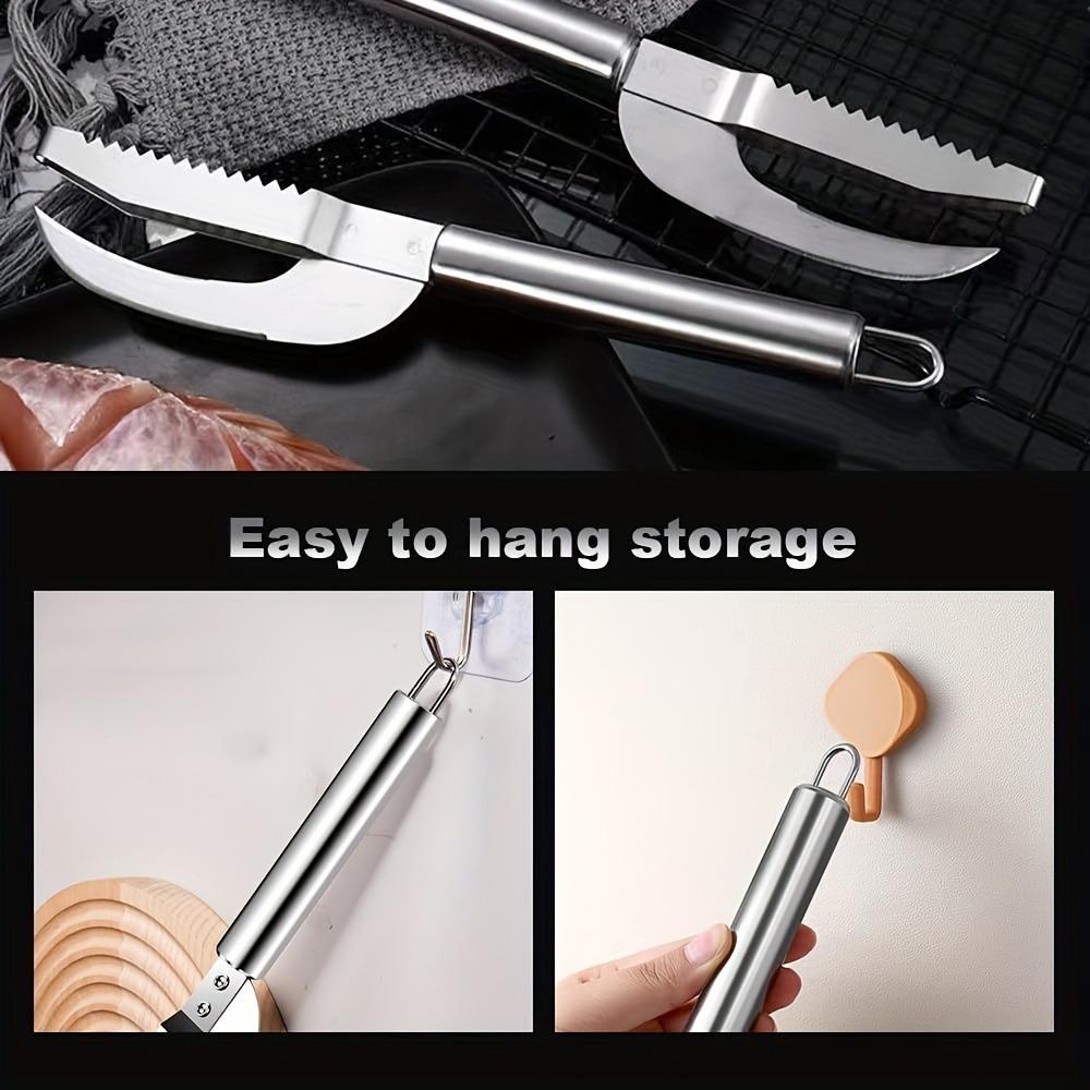 2 ks, vylepšený nůž na ryby 3 v 1, multifunkční nůž na rybí šupiny 3 v 1 z nerezové oceli, nástroj na škrabání krevet, multifunkční nůž na rybí šupiny na krevety