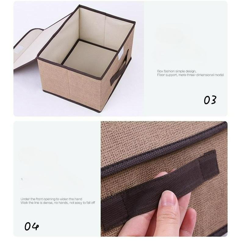 Home Organizer Box 2pcs/set Linen Storage Box for Cosmetic Stationery Clothing
