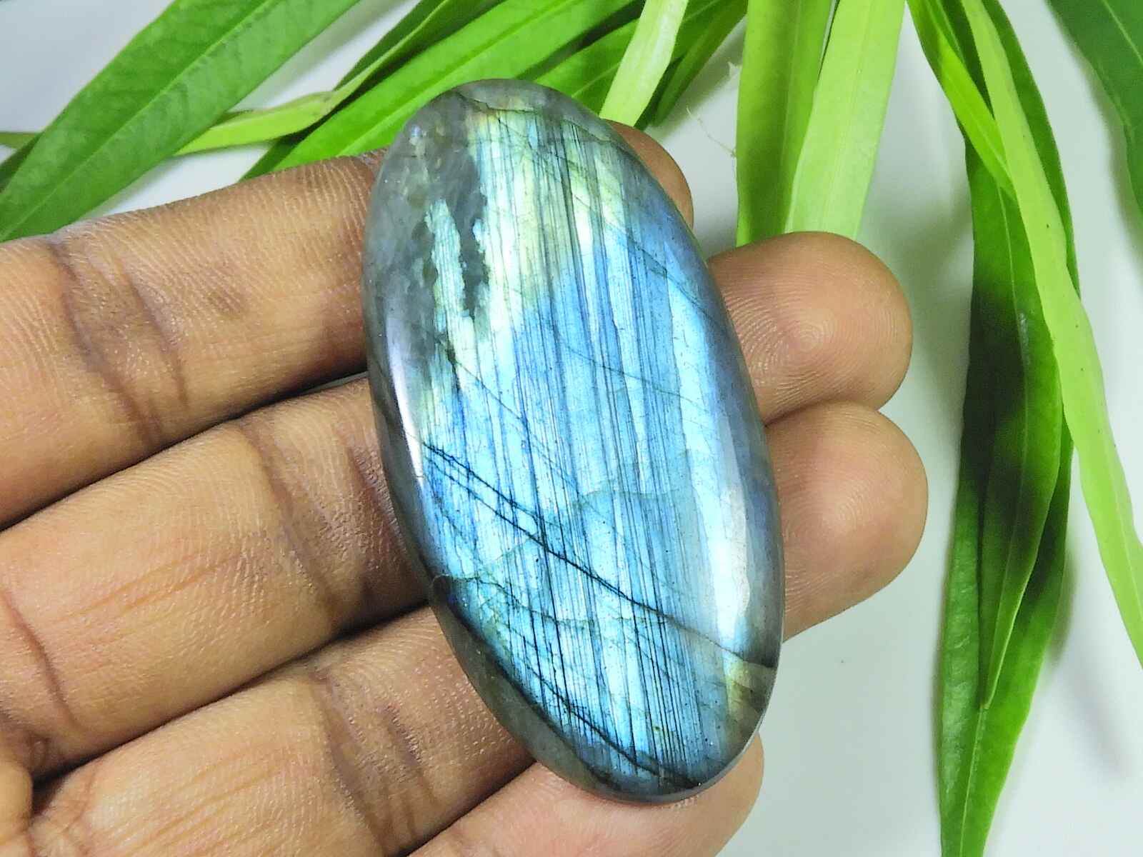 

30X60MM Blue Labradorite Oval Shape Cabochon Loose Natural Gemstone 105Cts. SK-3892