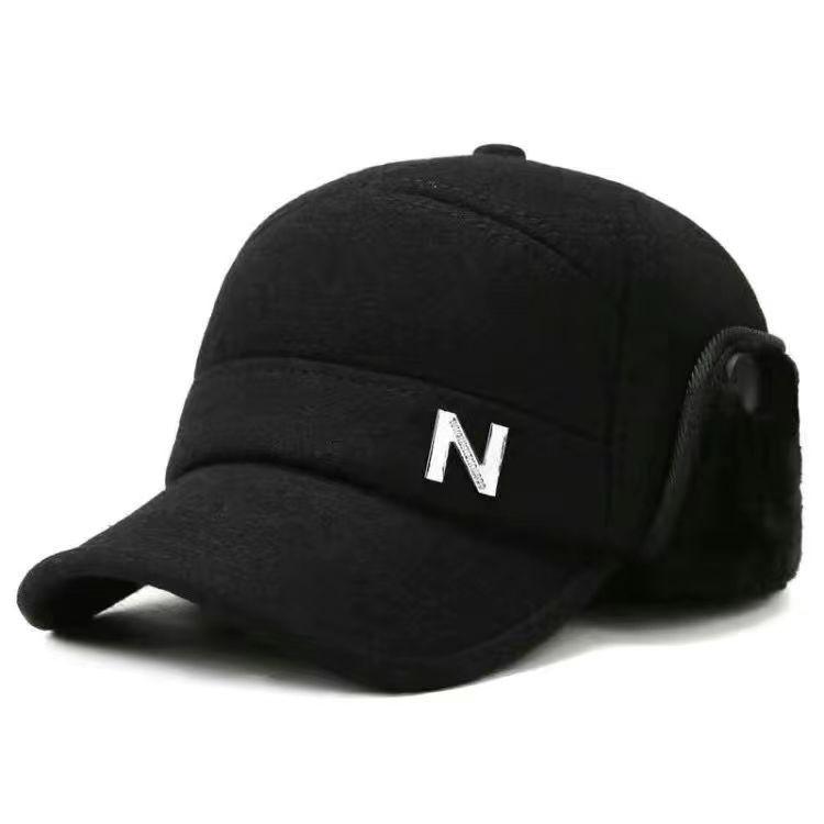 Autumn and Winter Warm Autumn and Winter Men's Outdoor Cold-proof Ear Protection Baseball Cap Casual Plus Velvet Thickened Baseball Hat Dad