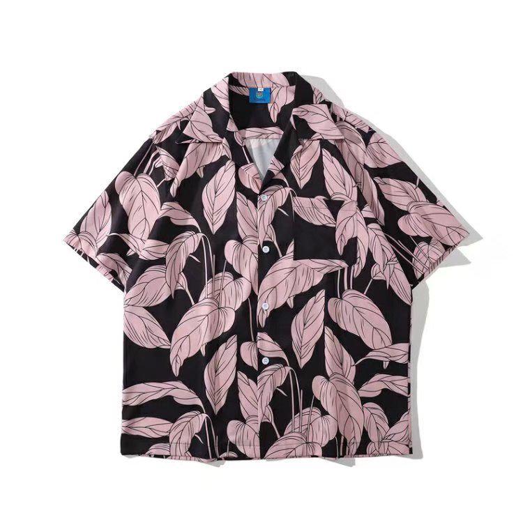 2026 Men s Floral Shirt - Korean Style, Loose Fit, Short-Sleeve, Beach Fashion M