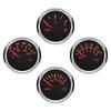 ELING 4 Gauge Set 52mm 40-120℃ Water Temp 0-10Bar Oil Pressure Fuel Level 8-16V Voltmeter with Red Backlight for Marine Car