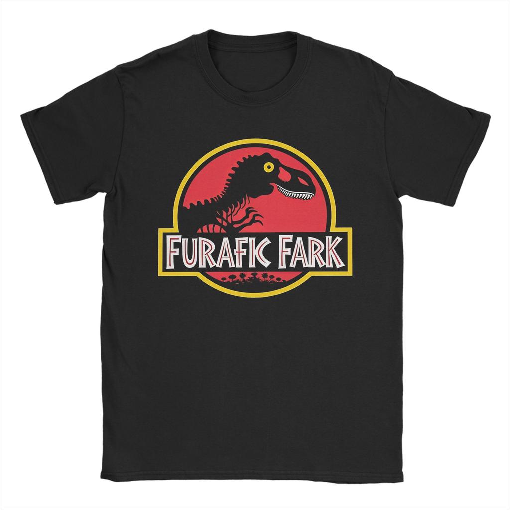Furafic Fark 2 Jurassic Dinosaur  T-Shirt Men's 100%Cotton Clothes Vintage Dinosaurs Meme Crewneck Short Sleeve