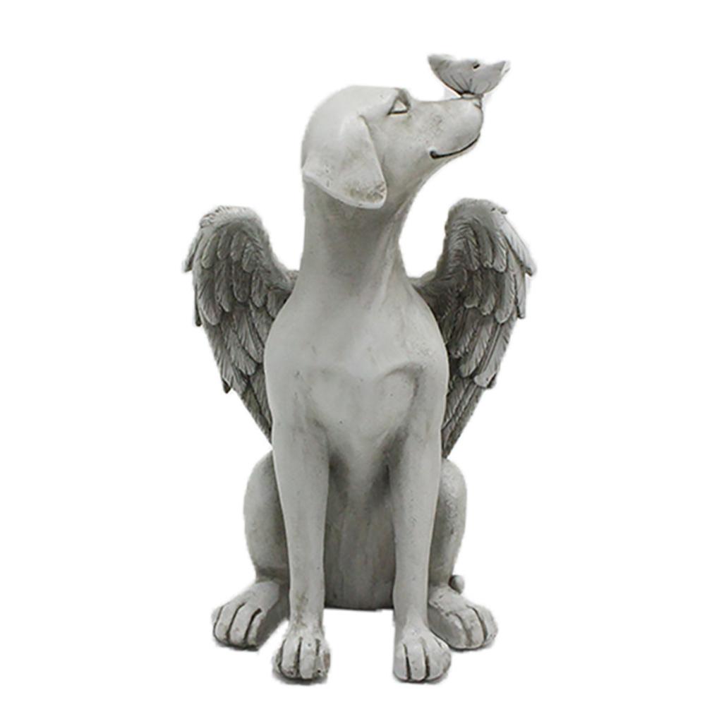 

Resin Butterfly Angel Dog Sculpture Home Cute Pet Dog Memorial Statue for Outdoor Yard Spring Decor Garden Art Decoration
