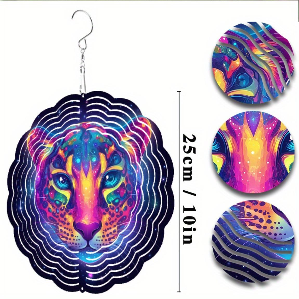 

Яркий 3D Металлический Леопард Ветряной Спиннер Голографический Уличный Декор для Хэллоуина и Круглогодичное Украшение для Комнаты Сада Патио Подвесной Орнамент 01A