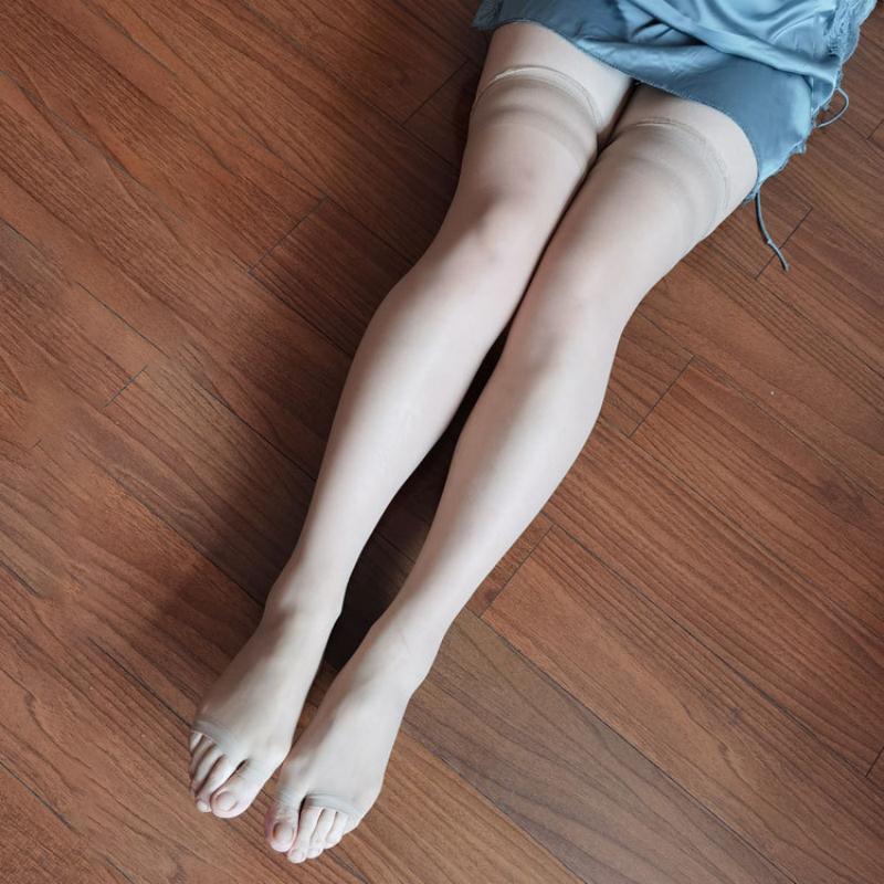 10D Ultra Thin Transparent Thigh High Stockings Women Sexy Fingerless Socks For Summer Peep Toes Sandals