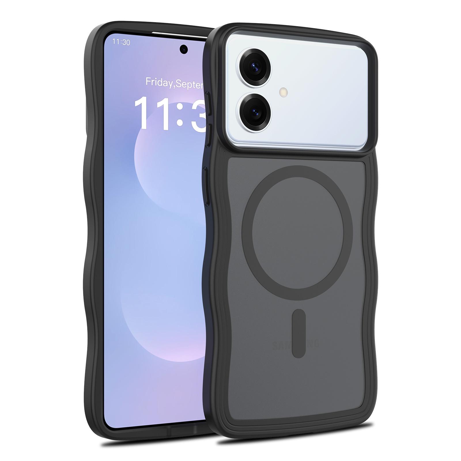 

For Galaxy S26 Plus Anti-fall Skin-feeling Wave Pattern Magnetic S25 Ultra Mobile Phone Case Protective Cover S26