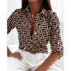 Camicetta da Donna a Maniche Lunghe con Stampa Floreale - Top Camicia Casual Primavera/Autunno