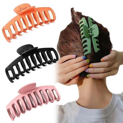 Women Resin Big Hair  Claw  Clips Non-slip Shower Clip Strong Metal Spring Hairpin Back Head Clip