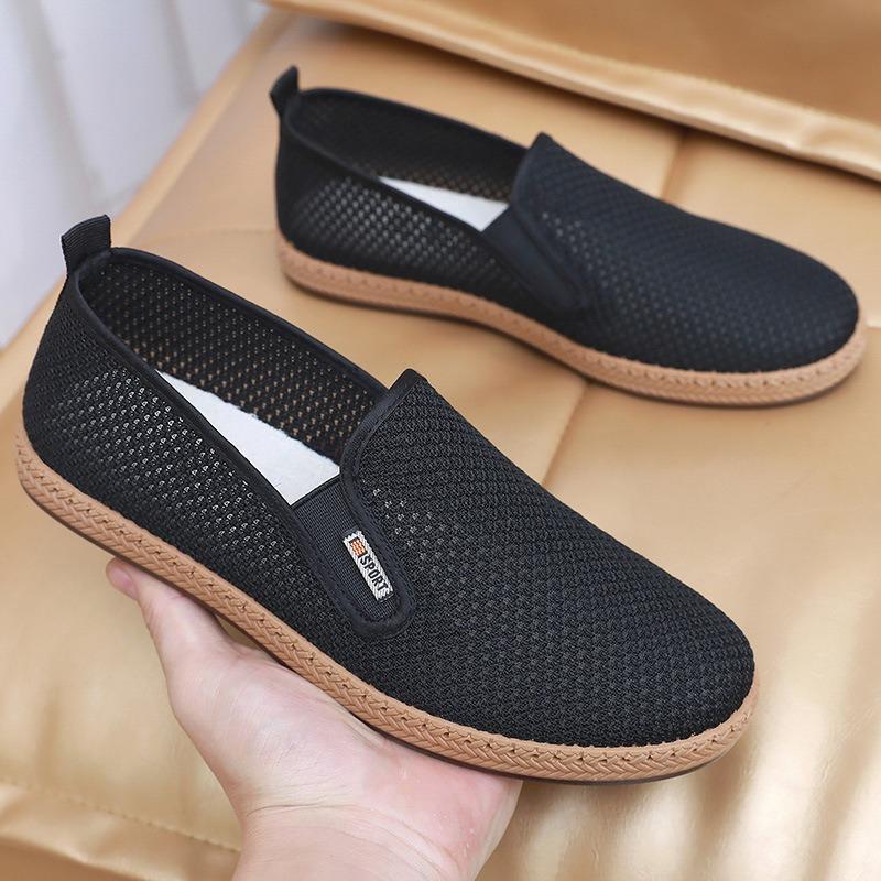 Summer wormwood men's cloth shoes mesh soft sole breathable non-slip casual driving special one-pedal mesh shoes