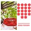 18Pcs Flower-Shaped Hummingbird Feeder Plastic Bird Feeder Supplies Bright Natural Design Hummingbird Feeding Flower