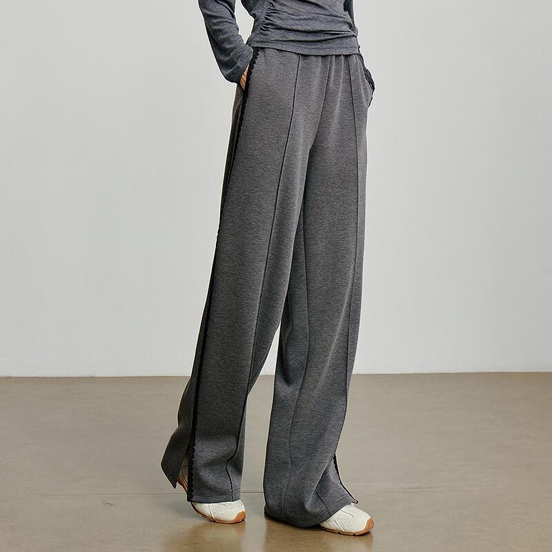 Chuyu Women's Air Layer Wide Leg Slit Casual Pants